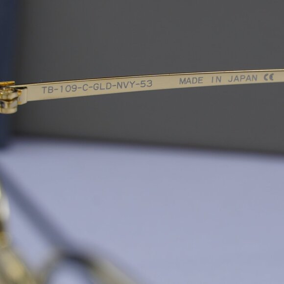 Thom Browne TB109-CGLDNVY53 Aviator Eyeglasses 53mm – Gold/Navy - Picture 7 of 9